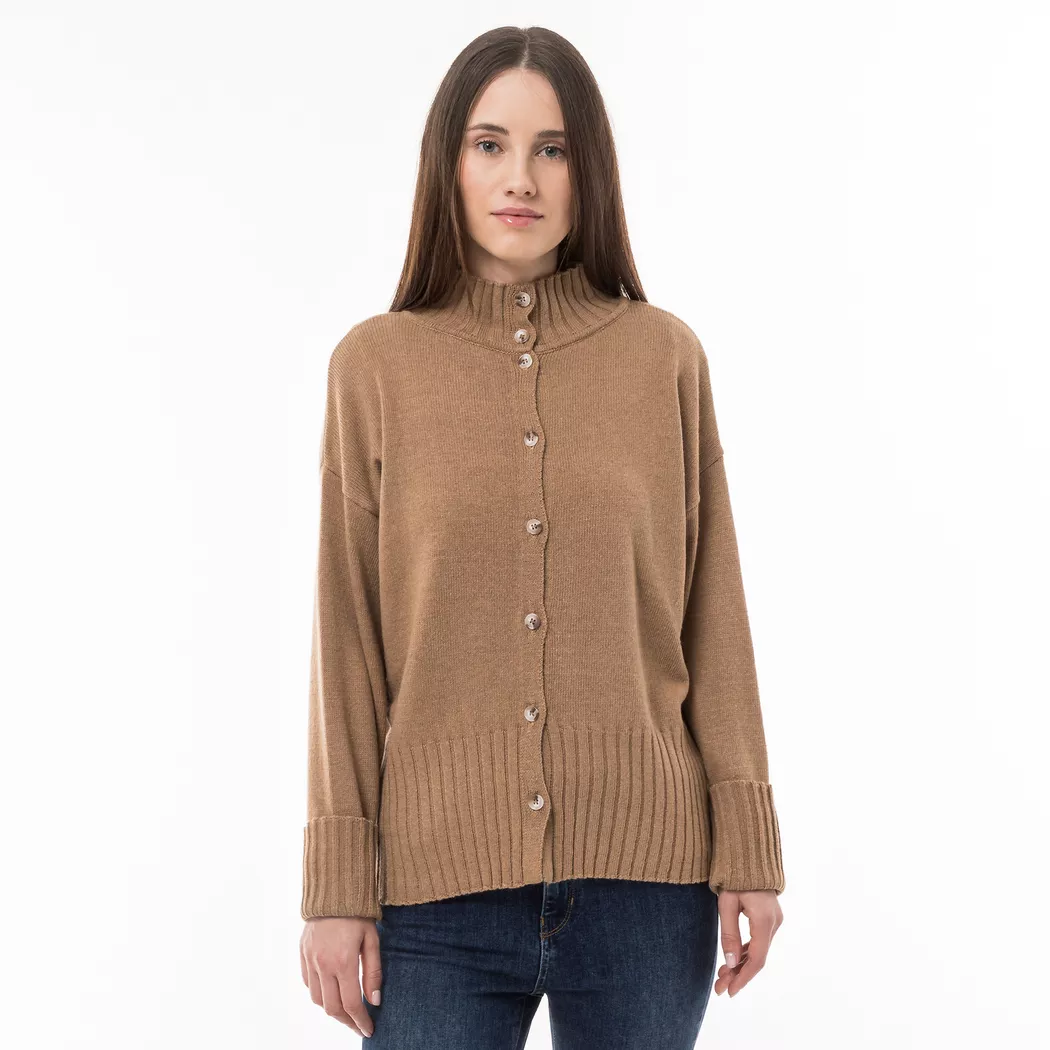 Manor Woman - Cardigan, langarm, für Damen, Camel, Größe S