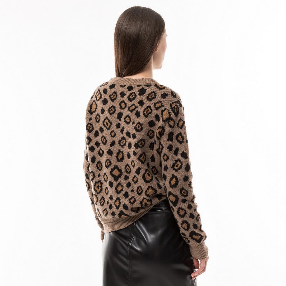 Manor Woman Pull Imprimé Léopard Coupe Boxy  
