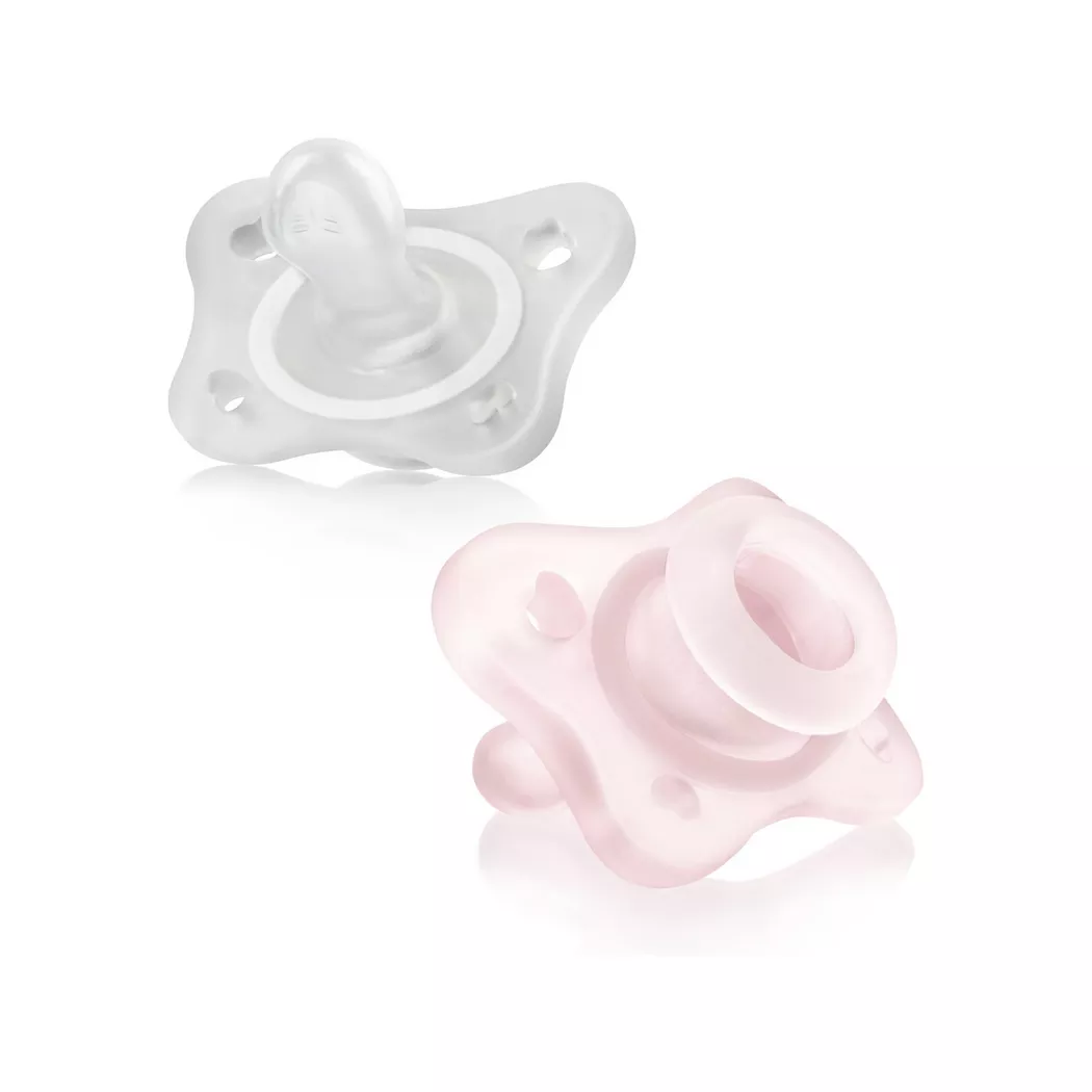 Chicco 00073289110000 baby pacifier Ultra soft pacifier Anatomical Silicone Rose, White