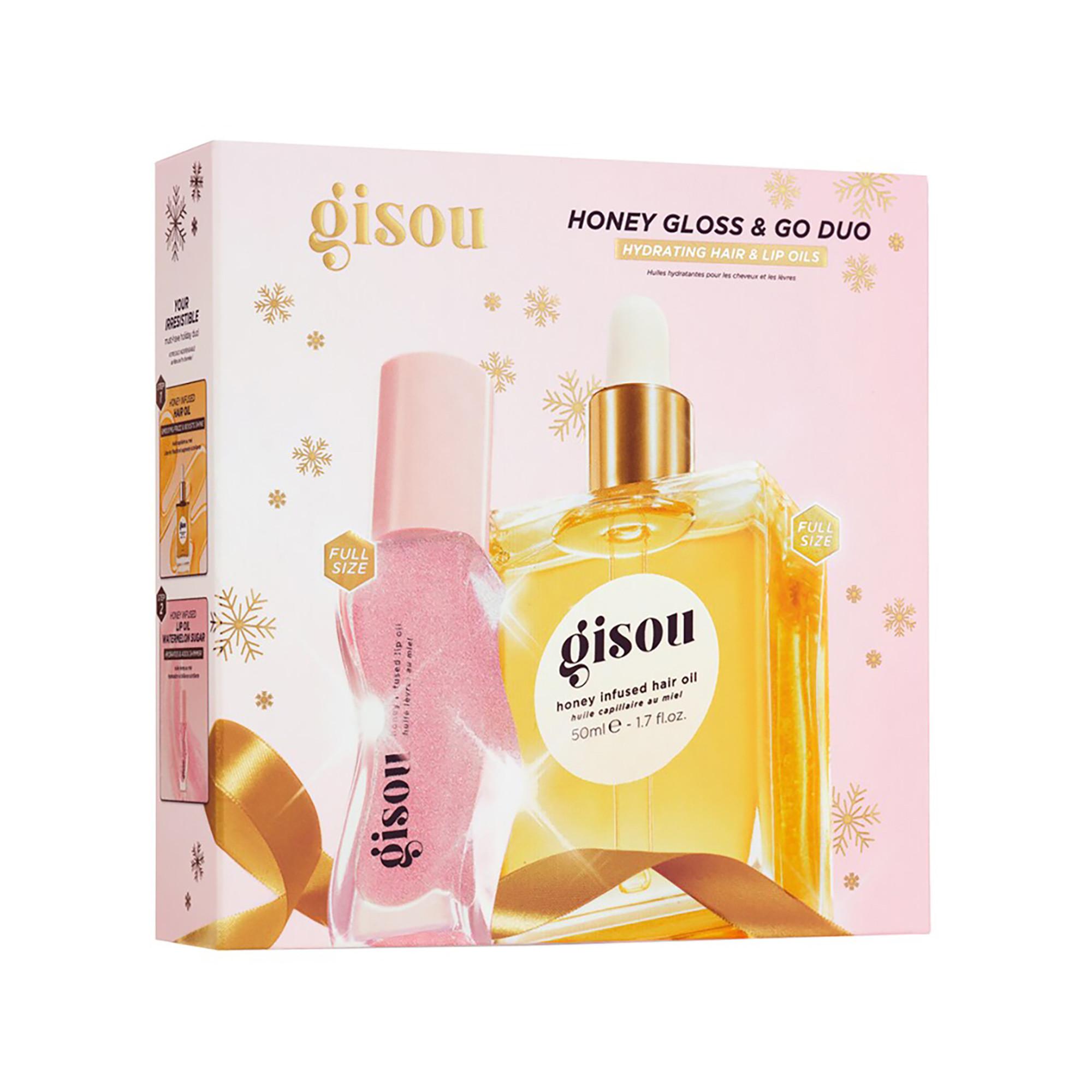 GISOU  Honey Gloss & Go Duo - Set aus Haar- und Lippenöl 