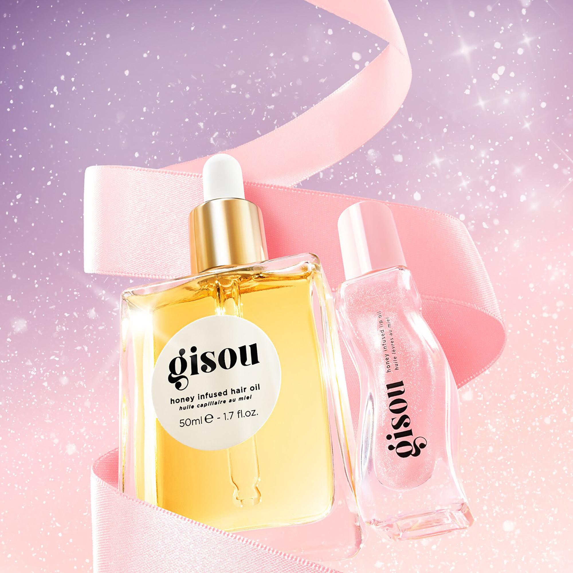 GISOU  Honey Gloss & Go Duo - Set di olio per capelli e olio per labbra 