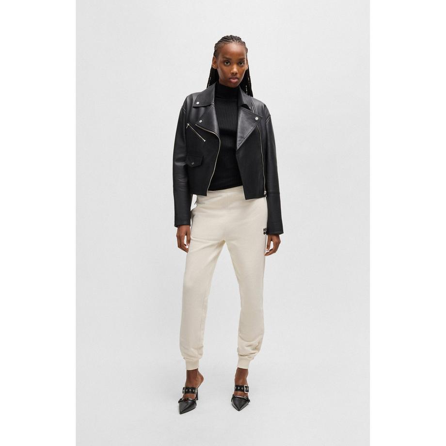 HUGO T-shirt côtelé à col roulé et manches longues  