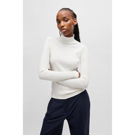 HUGO Slim Fit Langarm Turtleneck T-Shirt mit Logo Print  