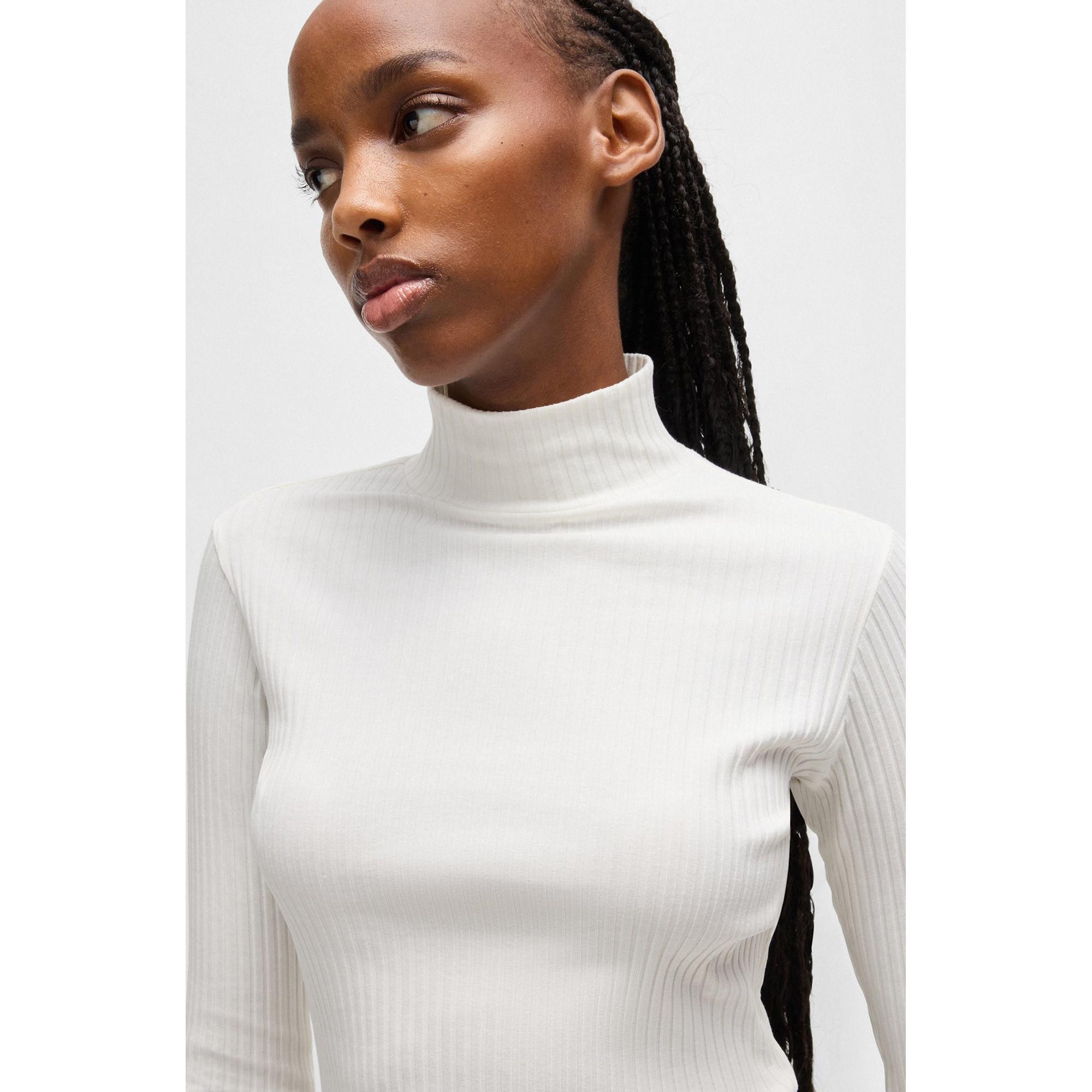 HUGO Slim Fit Langarm Turtleneck T-Shirt mit Logo Print  