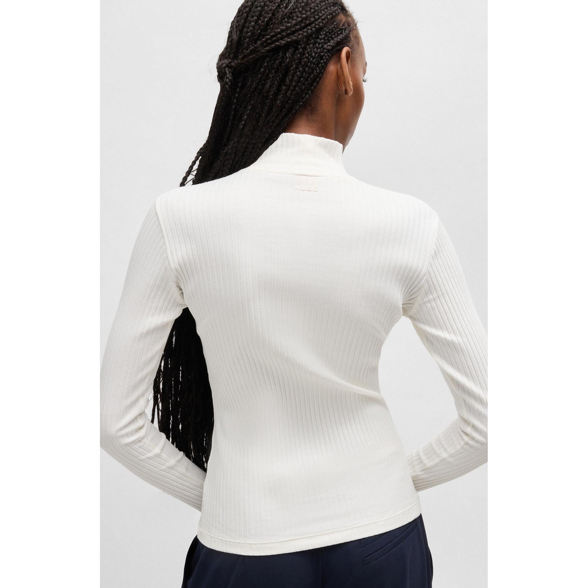 HUGO Slim Fit Langarm Turtleneck T-Shirt mit Logo Print  