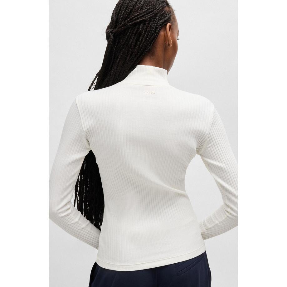 HUGO Geripptes Langarm Turtleneck T-Shirt  