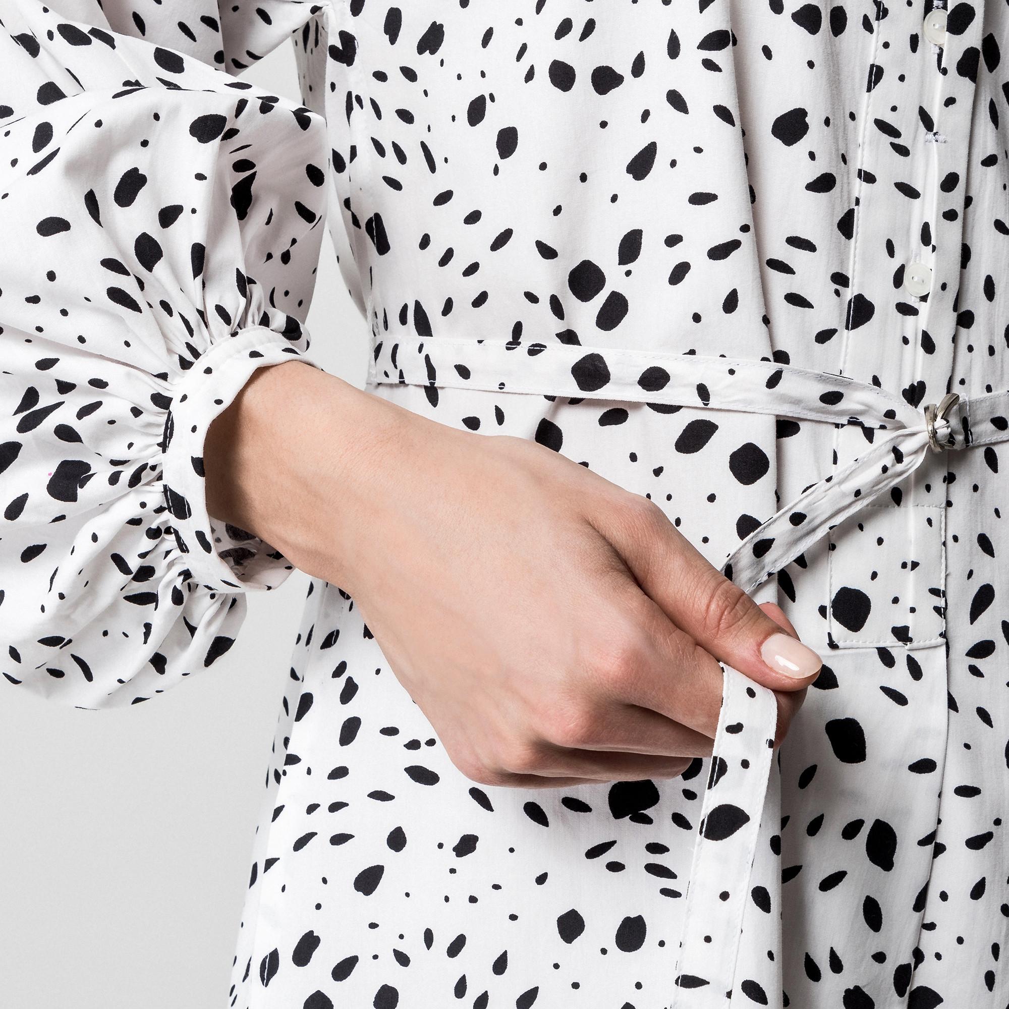 Manor Woman Abito Midi a Pois con Cintura da Annodare  