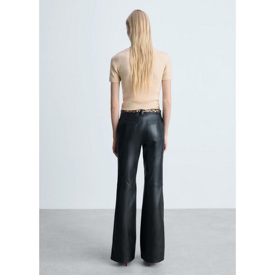 MANGO CAMISETE Pull Court Manches Courtes Côtelé  