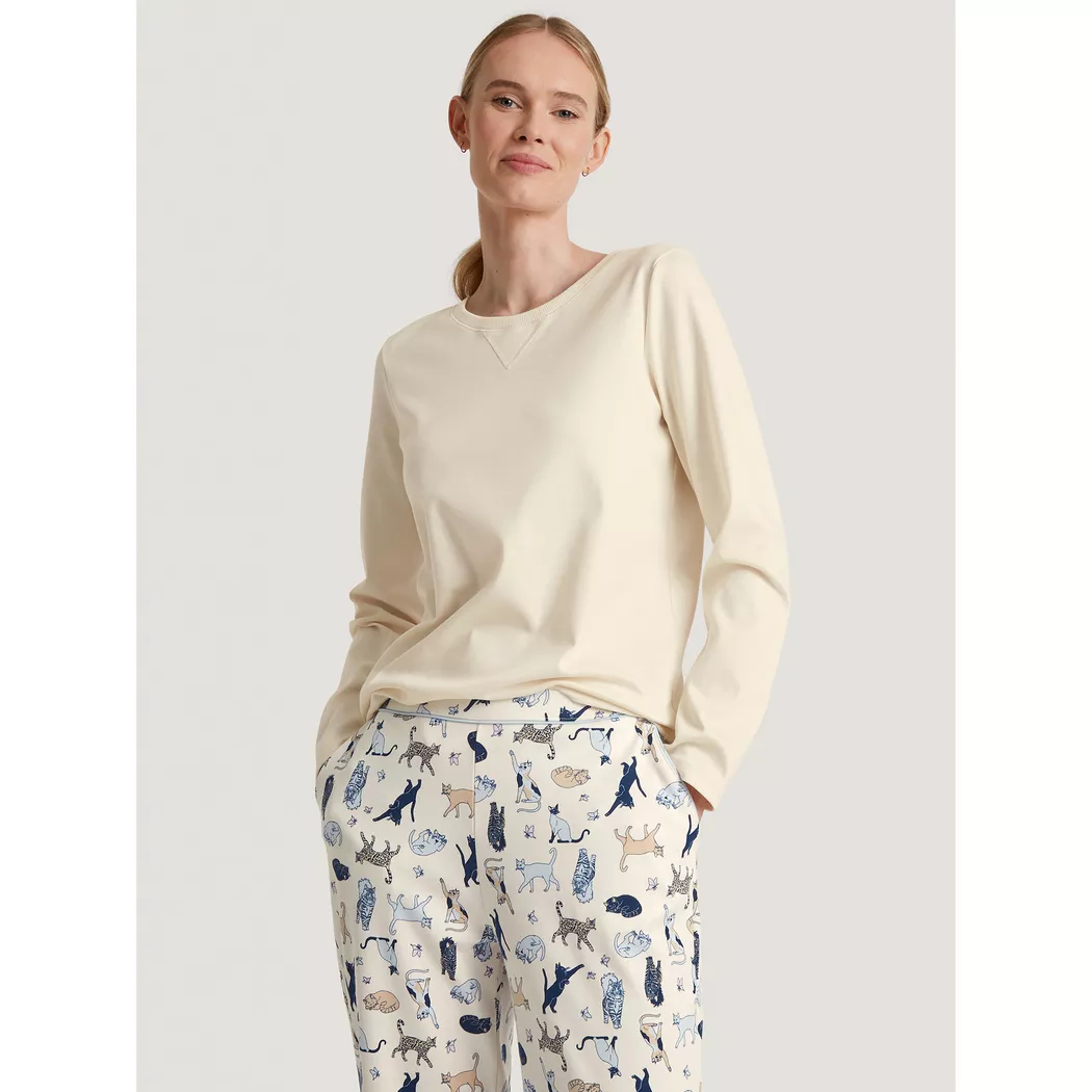 Calida - Shirt, langarm, für Damen, Weiss, Größe 2XS