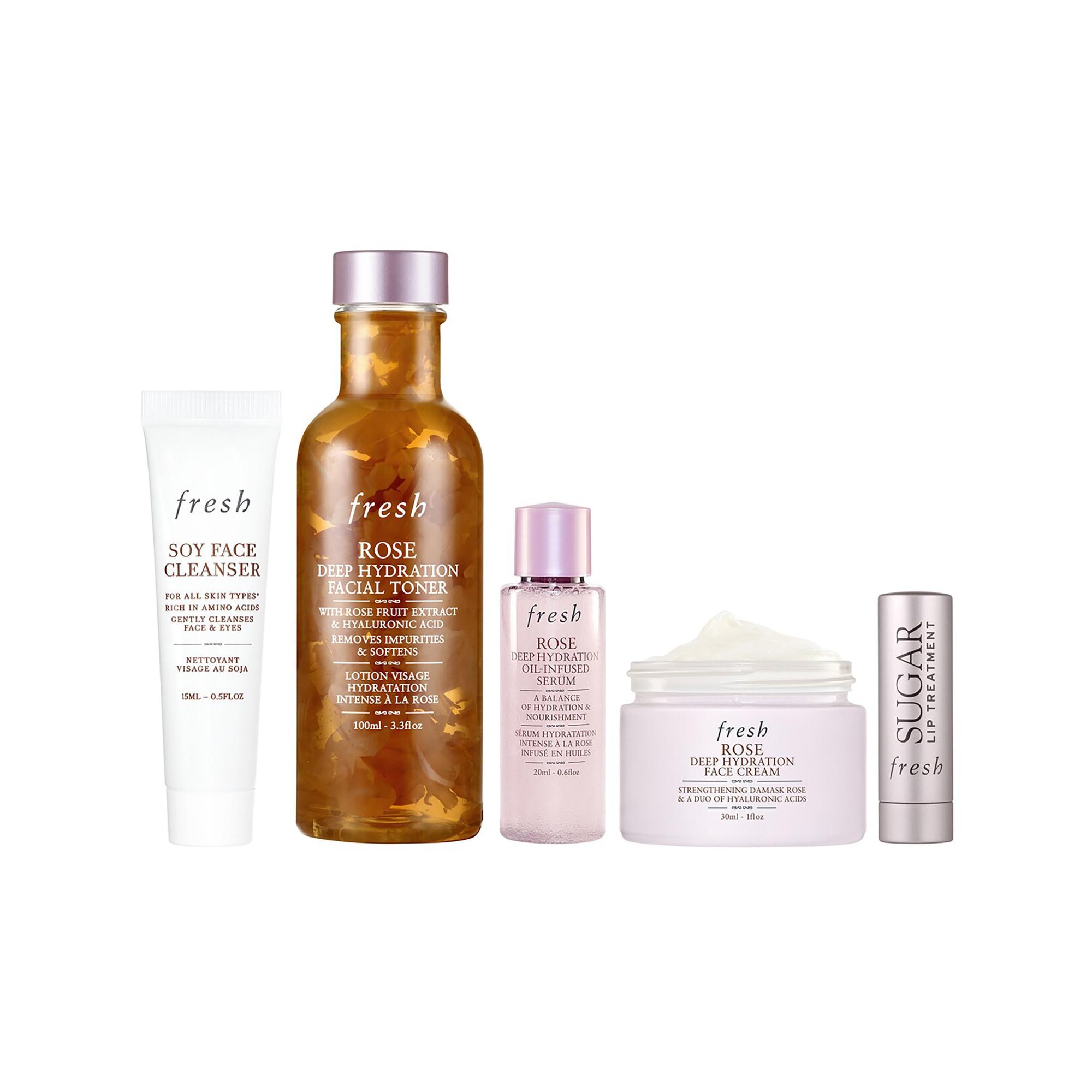 Fresh  Perfectly Dewy Skin & Lips - Coffret routine d'hydratation à la rose 