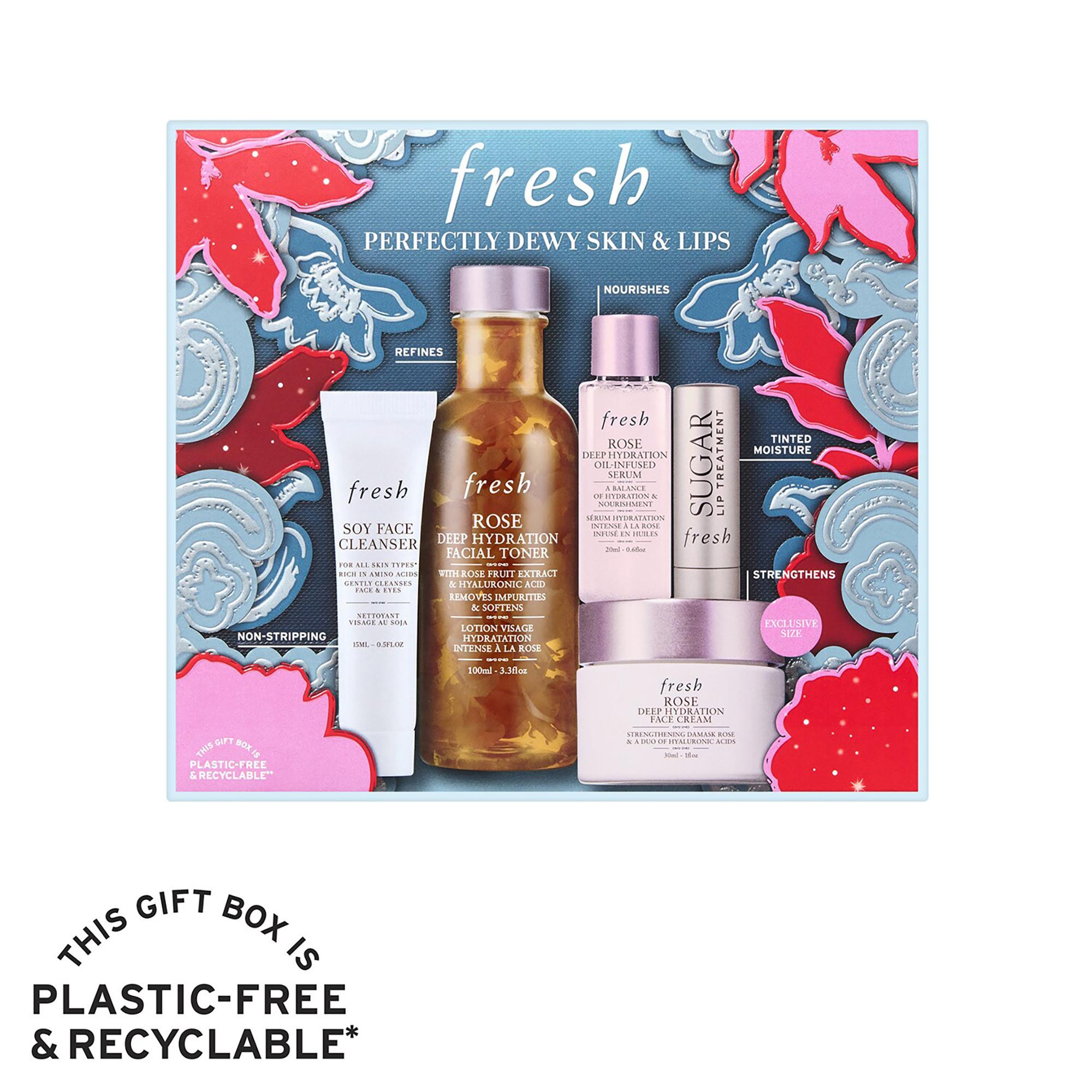 Fresh  Perfectly Dewy Skin & Lips - Coffret routine d'hydratation à la rose 