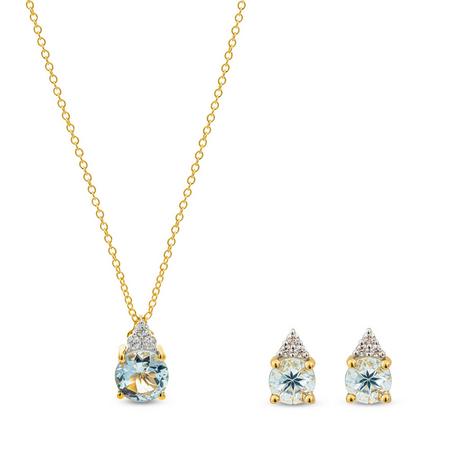 L' Atelier Gold 18 Karat by Manor  Set Halskette/Ohrschmuck 