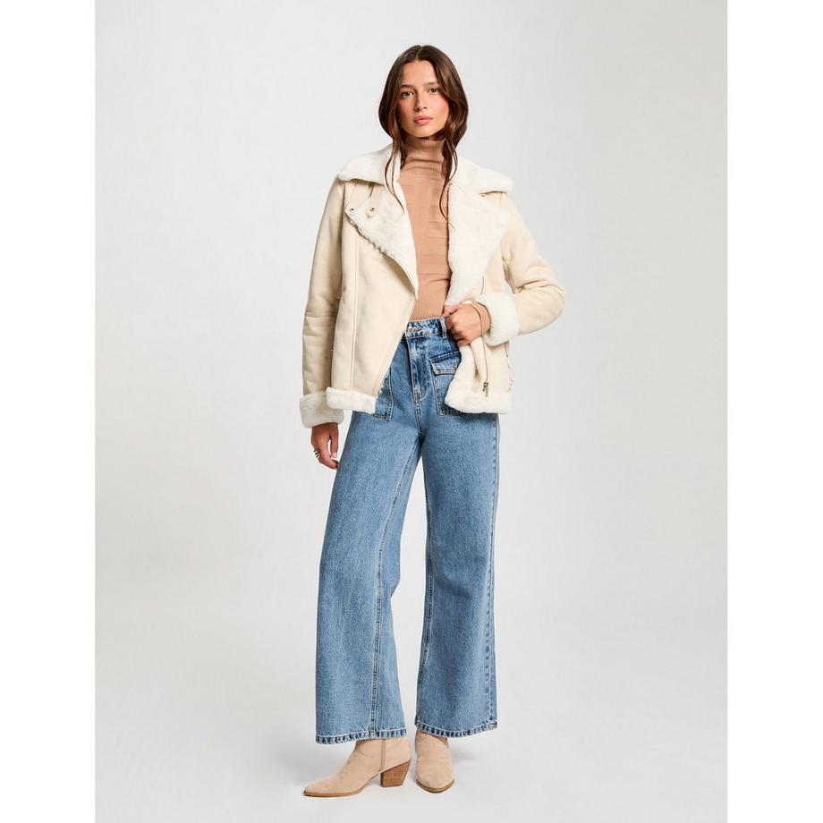 MORGAN Giubbotto Blouson Effetto Scamosciato  