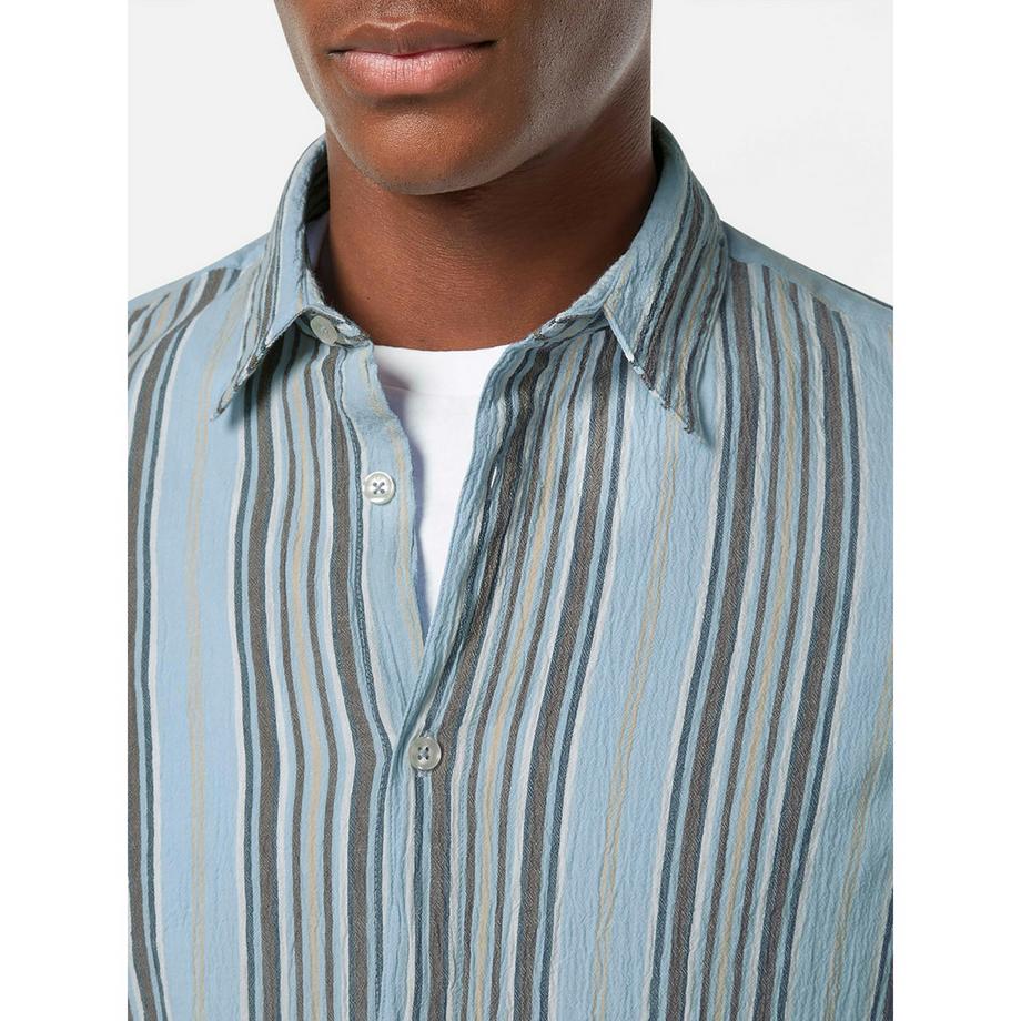 Scotch & Soda Crinkled-stripe regular fit shirt Hemd, langarm 