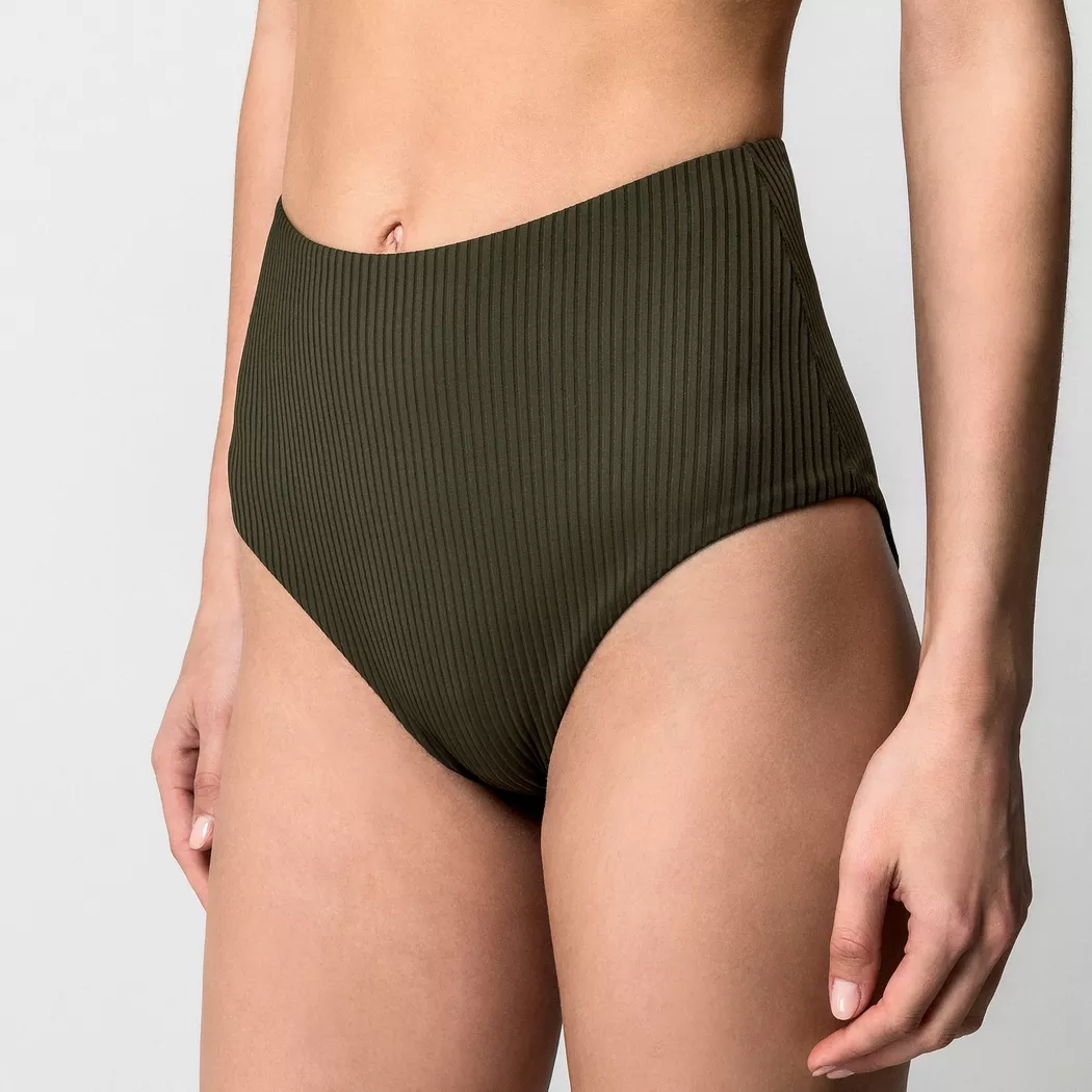 Manor Woman High Waist Bikini Bottoms Khaki Size S