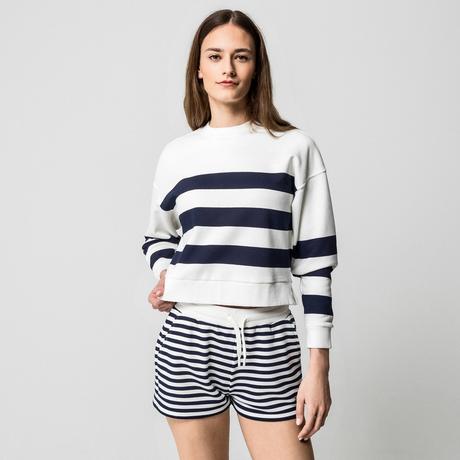 Manor Woman Felpa girocollo a righe  