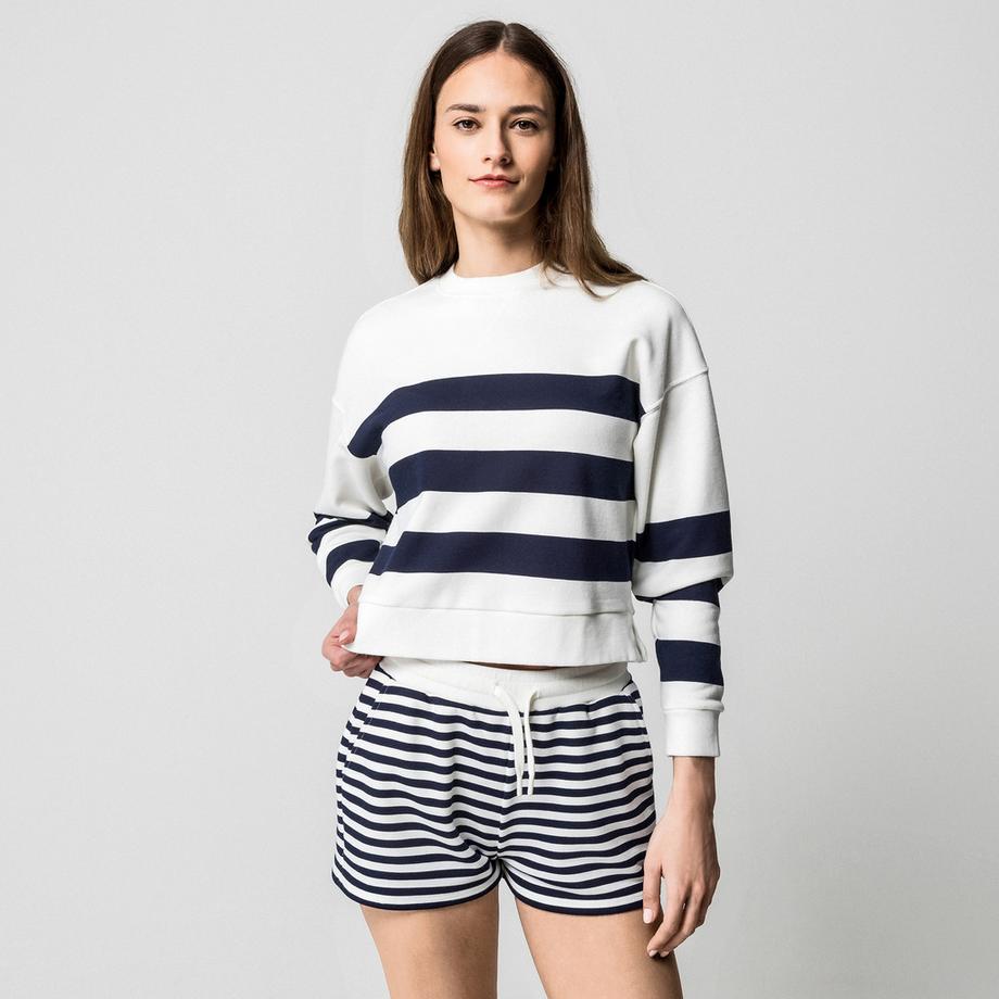 Manor Woman Sweat-shirt rayé à col rond  