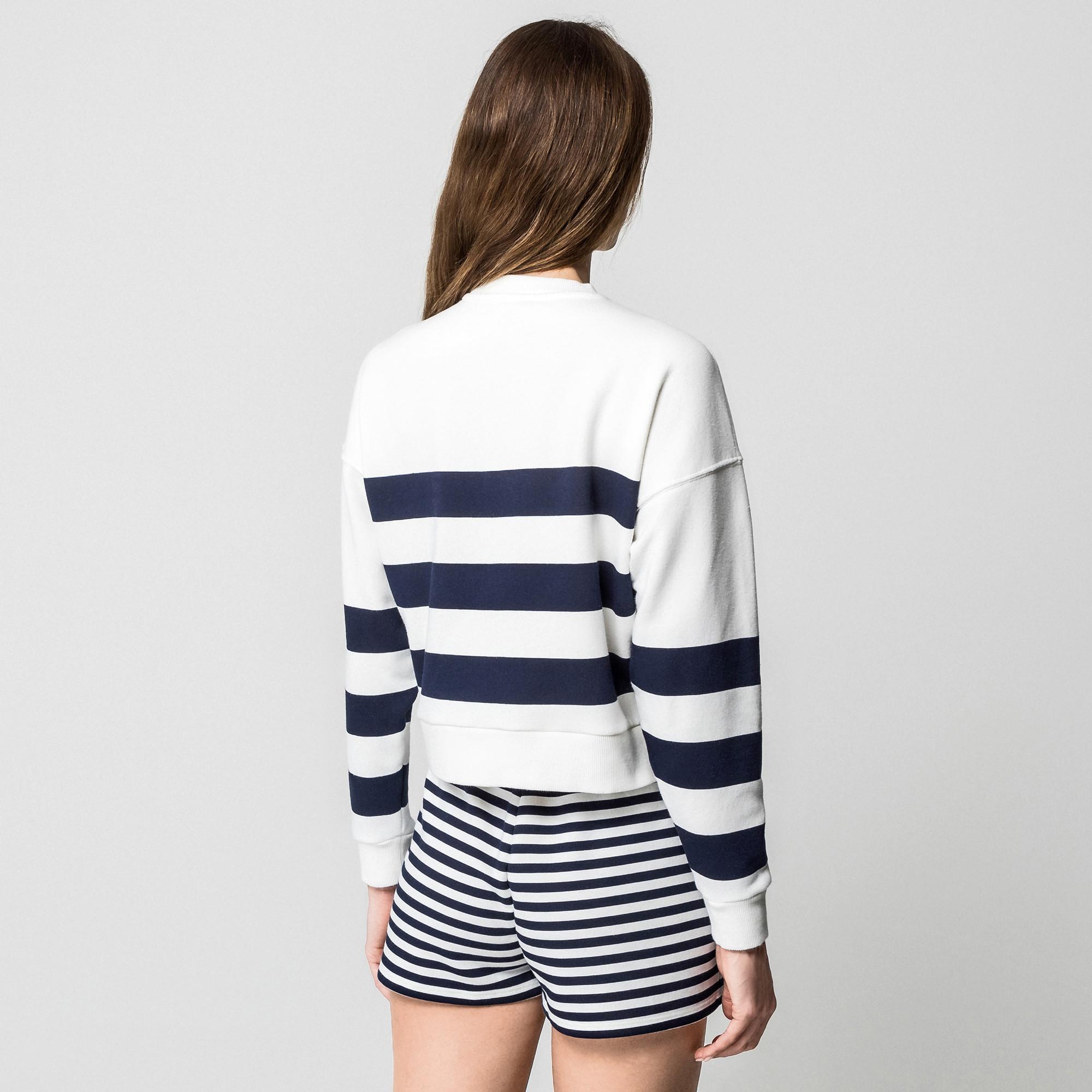 Manor Woman Felpa girocollo a righe  