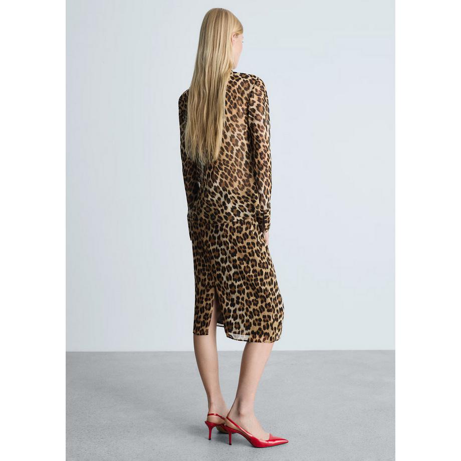 MANGO STARK Blusa Stampa Leopardata  