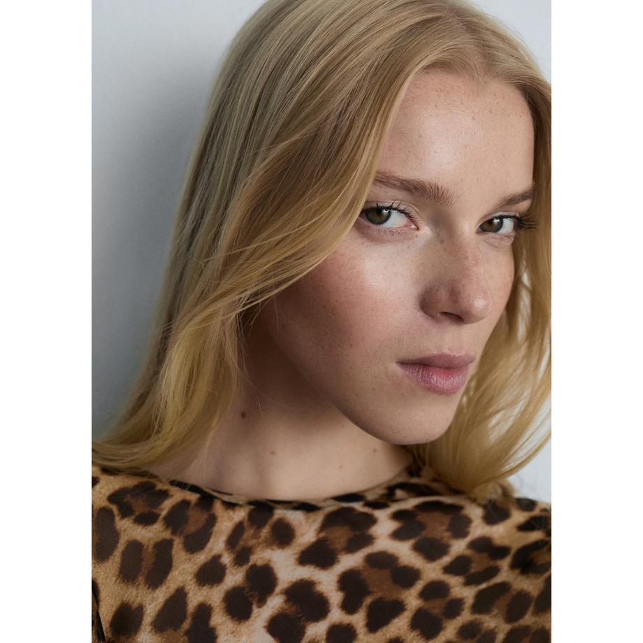 MANGO STARK Blusa Stampa Leopardata  