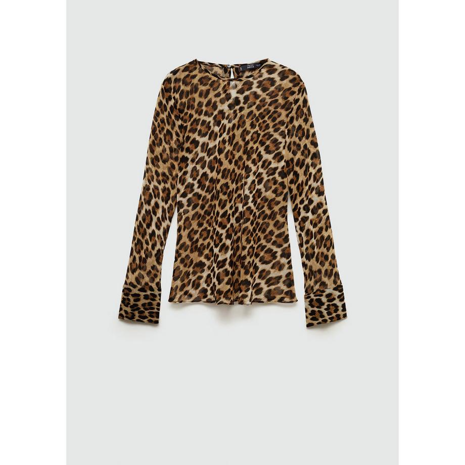 MANGO STARK Blusa Stampa Leopardata  