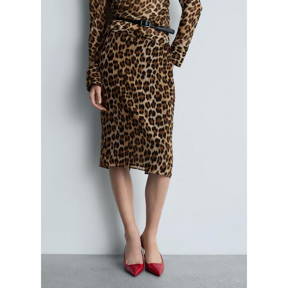 MANGO Stark Gonna Midi Stampa Leopardata  