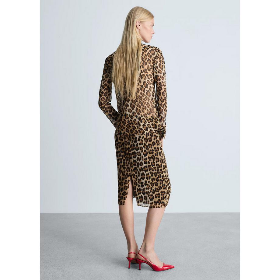 MANGO Stark Gonna Midi Stampa Leopardata  