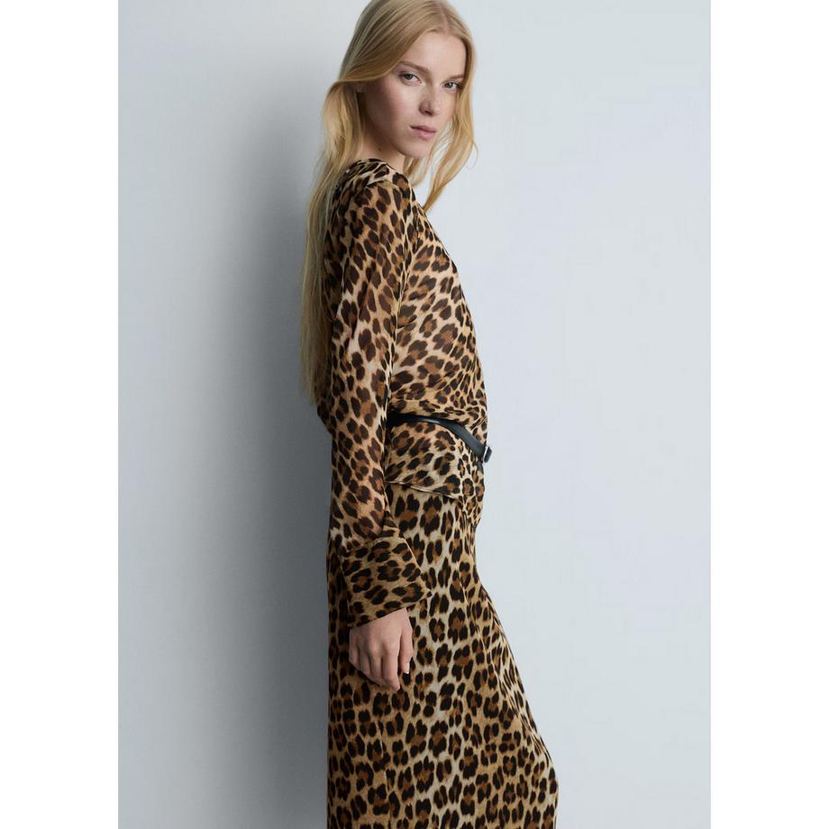 MANGO Stark Gonna Midi Stampa Leopardata  