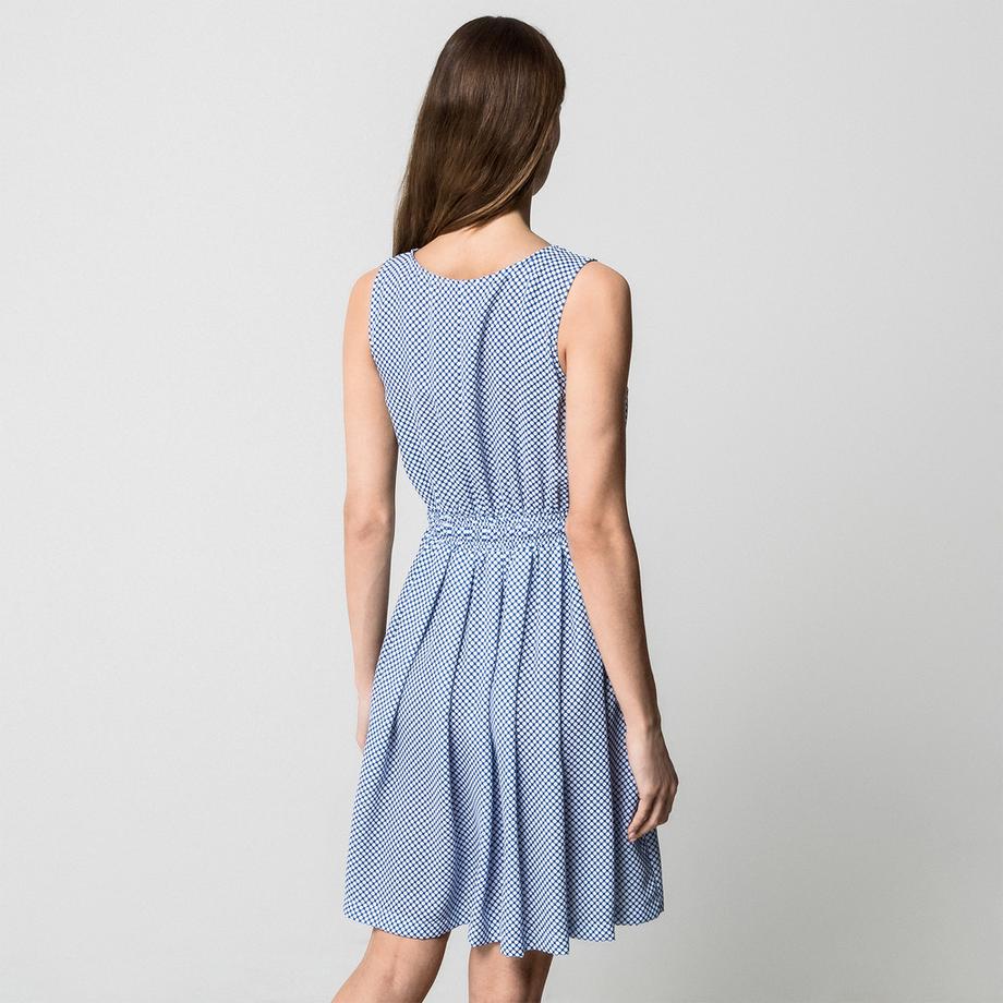 Manor Woman Ärmelloses gepunktetes A-Linien-Kleid  