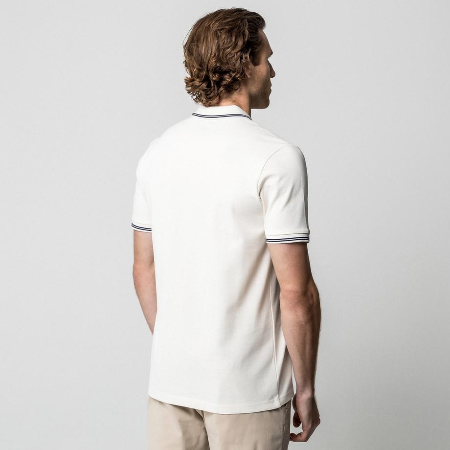 Manor Man Polo avec détails rayés  