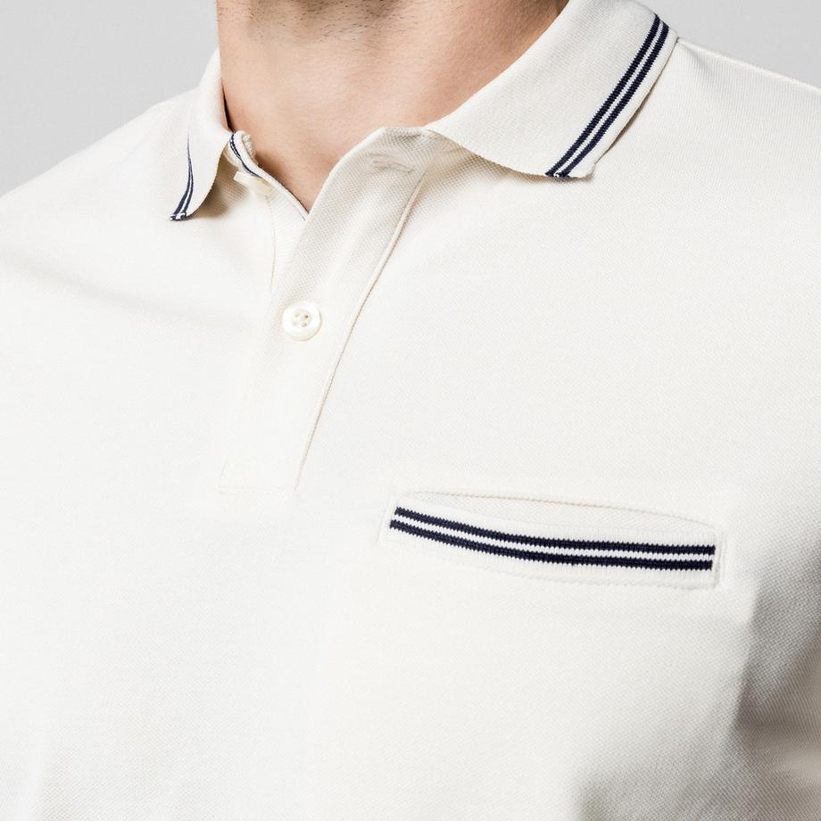 Manor Man Polo avec détails rayés  