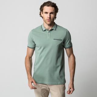 Manor Man Polo Shirt mit Streifendetails  
