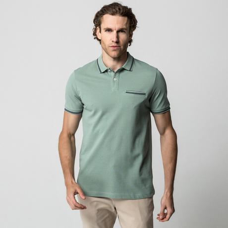 Manor Man Polo Shirt mit Streifendetails  