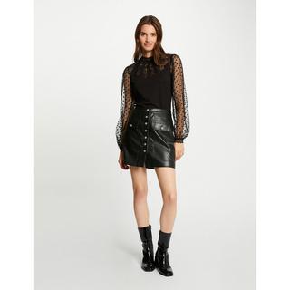 MORGAN T-Shirt Manches Longues Col Haut avec Dentelle  