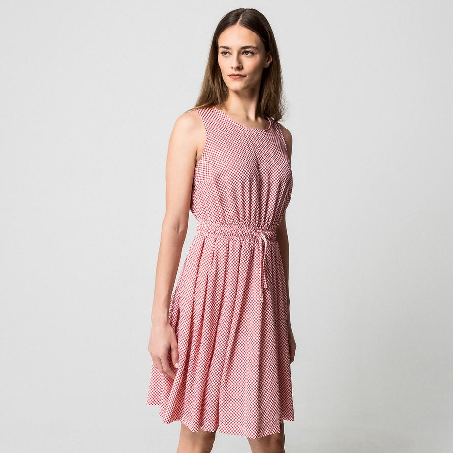 Manor Woman Ärmelloses gepunktetes A-Linien-Kleid  