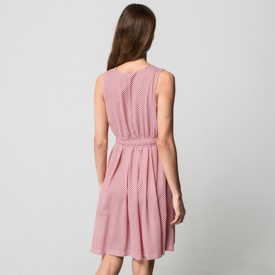 Manor Woman Ärmelloses gepunktetes A-Linien-Kleid  