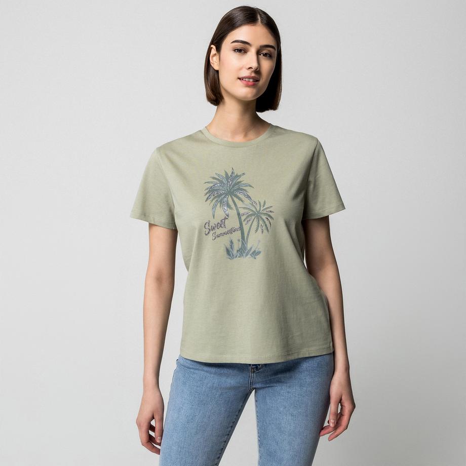 Manor Woman T-Shirt Palmen Print  