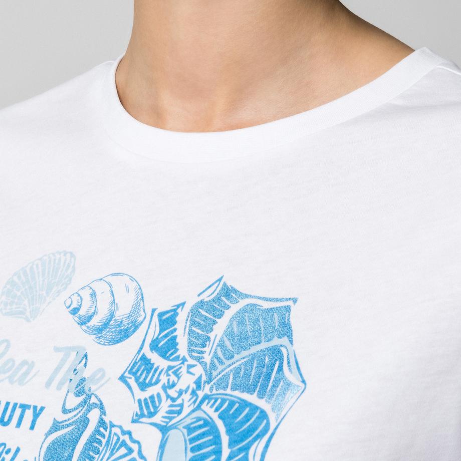 Manor Woman T-Shirt Stampa Conchiglia  