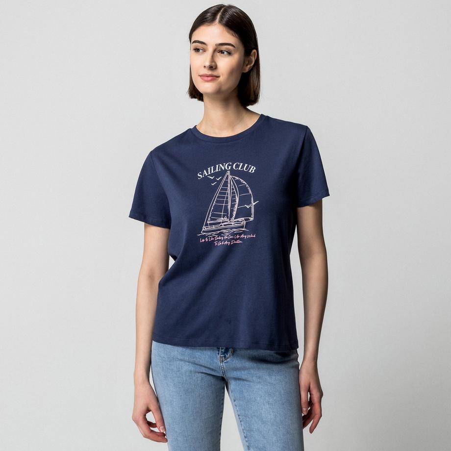 Manor Woman T-Shirt Stampa Sailing Club  