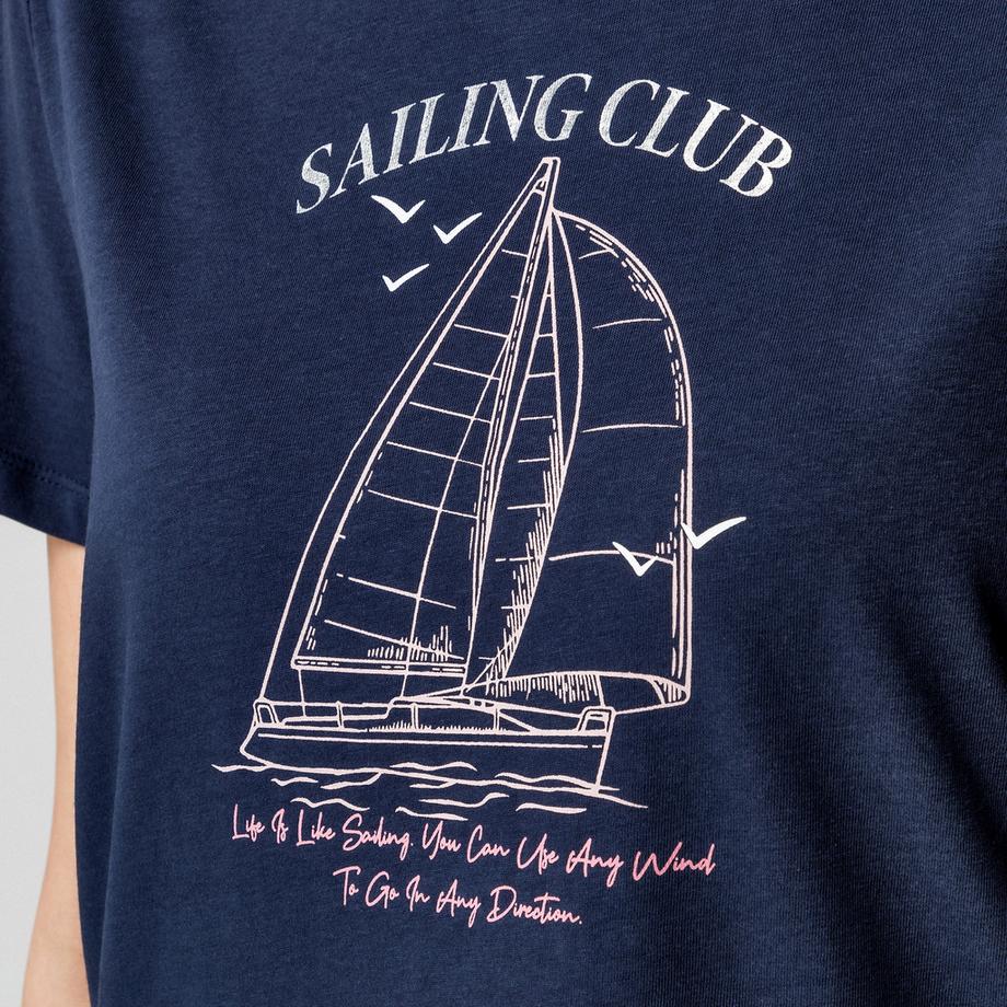 Manor Woman T-Shirt Stampa Sailing Club  