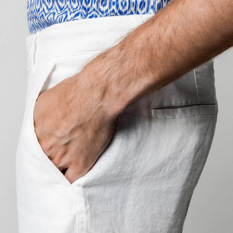 Manor Man Short en lin Regular Fit  