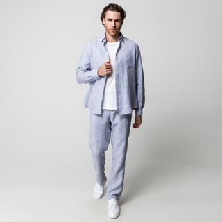 Manor Man Gestreiftes Kentkragen Overshirt  