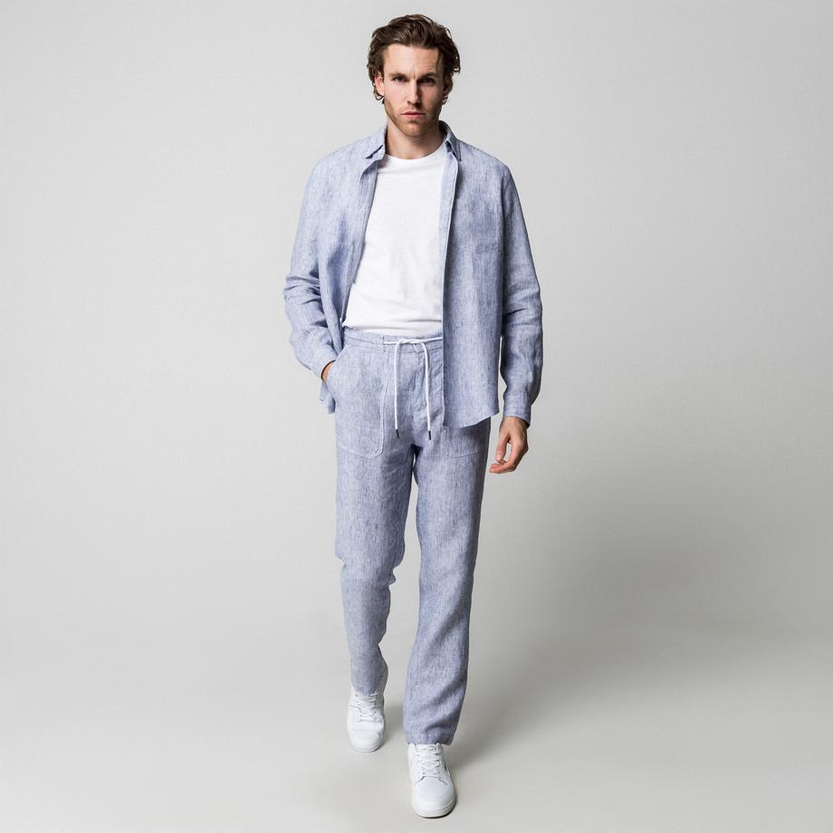 Manor Man Pantaloni Chino Lino  
