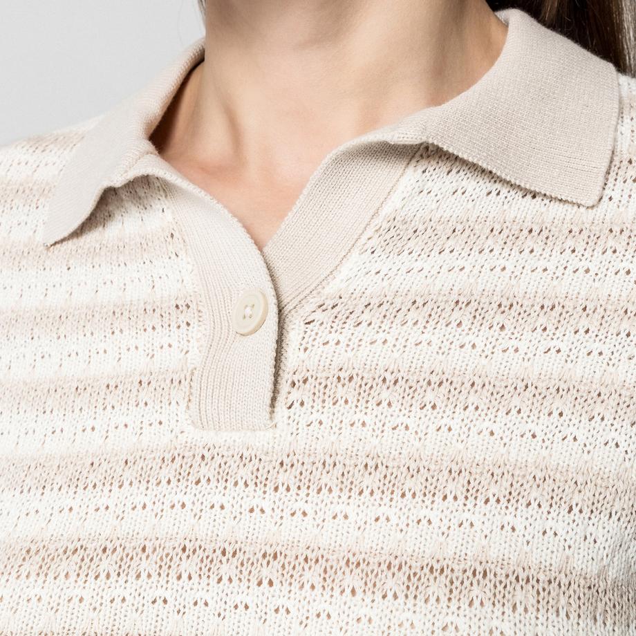 Manor Woman Maglione a Maniche Corte a Righe  