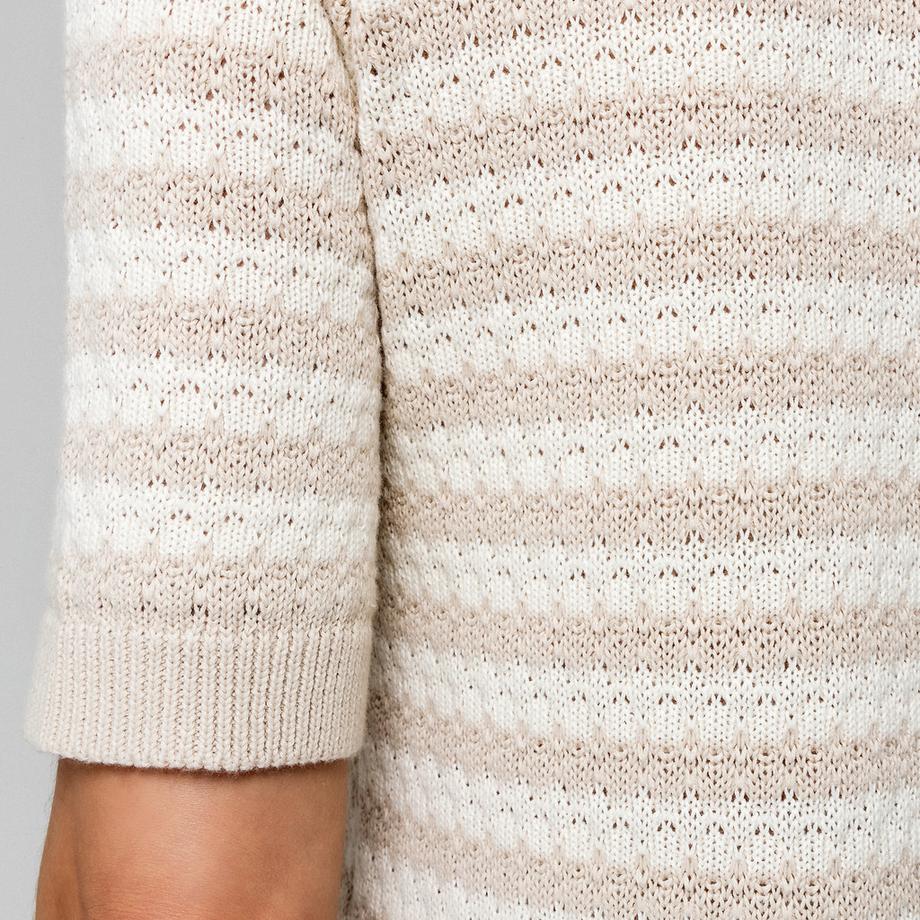 Manor Woman Maglione a Maniche Corte a Righe  