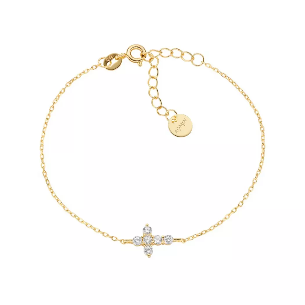 Amen - Armband, Cross, 16+3CM, Goldfarben