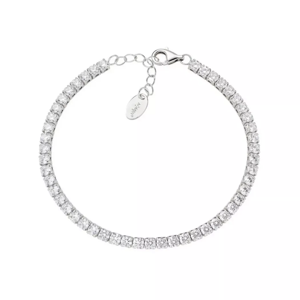 Amen - Armband, Tennis, 17+3CM, Silber