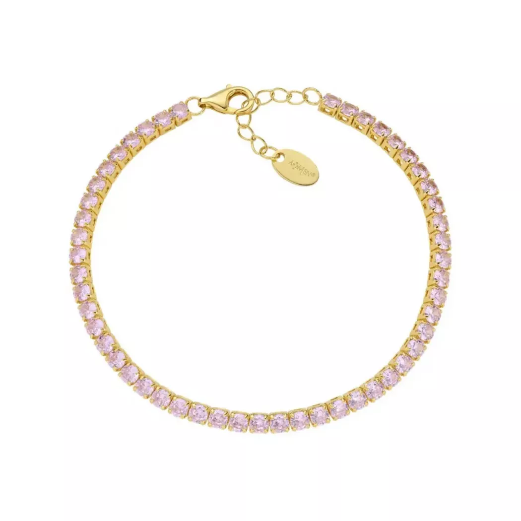 Amen - Armband, Tennis, 17+3CM, Goldfarben 2