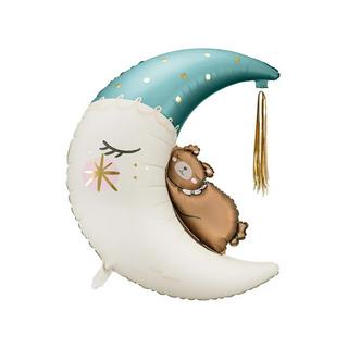 PartyDeco  Ballon en aluminium Lune bleu 