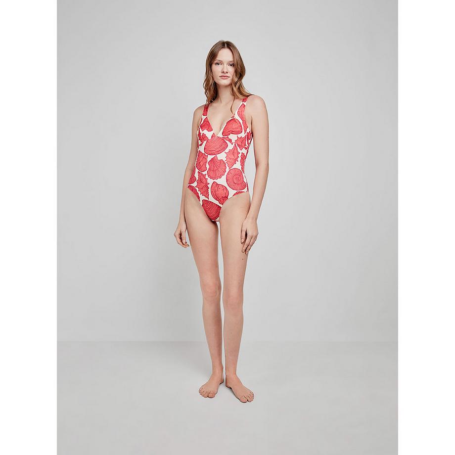 Gisela Corals & Monogram Badeanzug mit Muscheldruck  